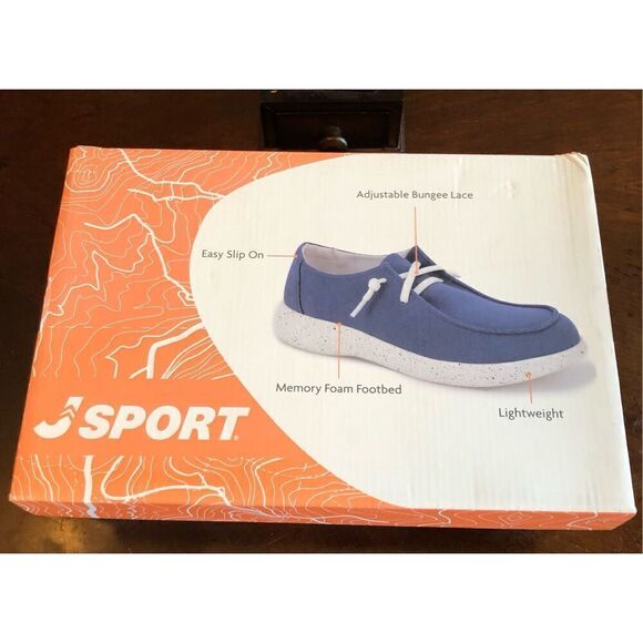 J SPORT - NWTIB - L Sz 11 “Wenden” Casual Slip-On Shoes/Navy Canvas/Rubber Soles - Picture 14 of 14